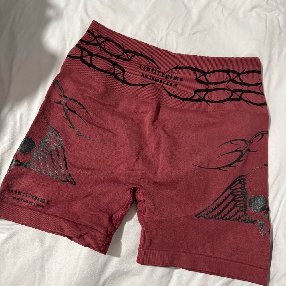 Centric Time Women's Maroon Graphic Bike Shorts